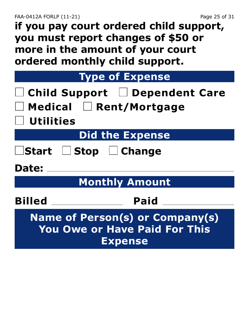 Form FAA-0412A-LP Change Report (Large Print) - Arizona, Page 25