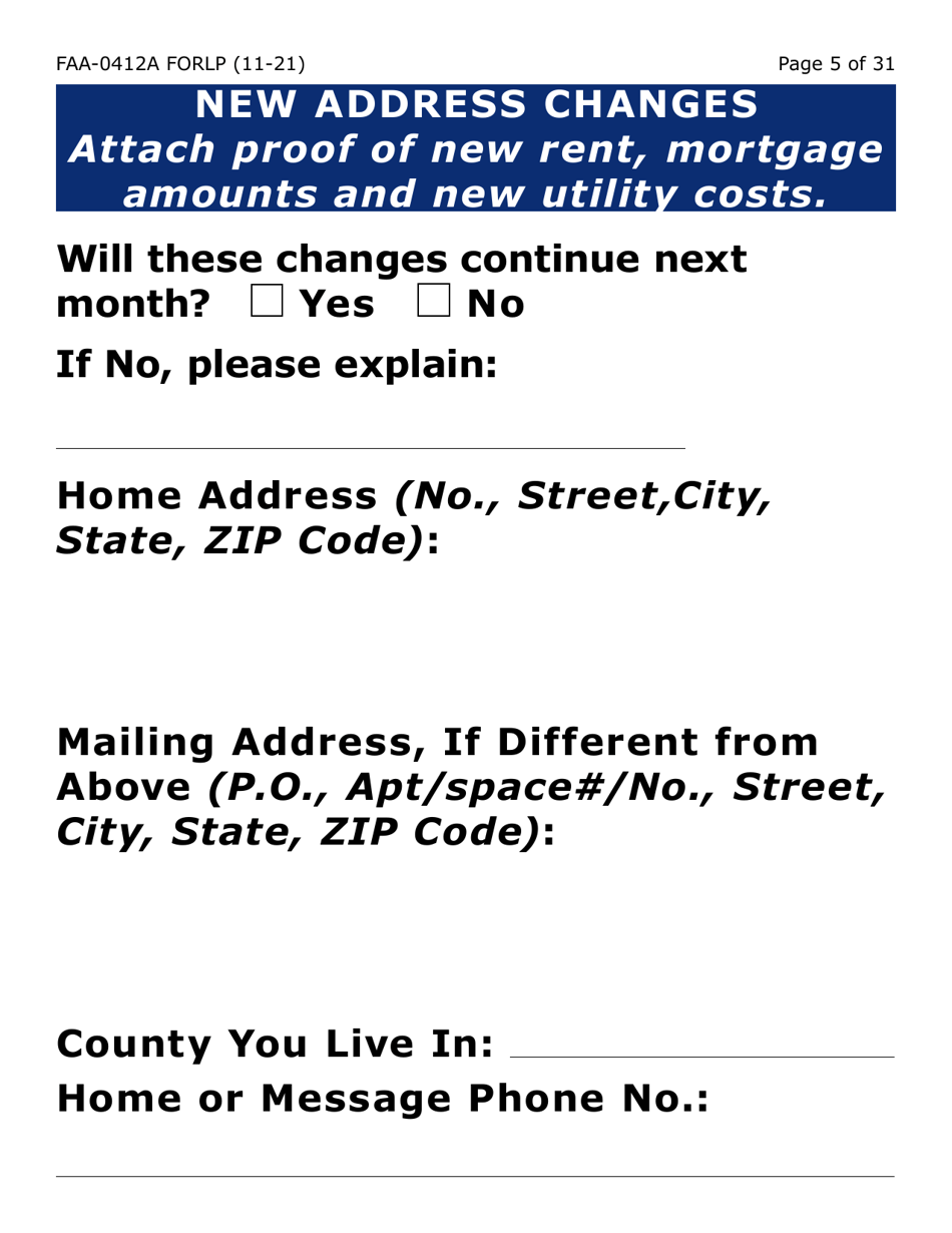 Form FAA-0412A-LP Change Report (Large Print) - Arizona, Page 5