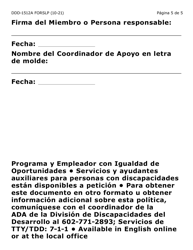Formulario DDD-1512A-SLP Reconocimiento De Publicaciones E Informacion (Letra Grande) - Arizona (Spanish), Page 5