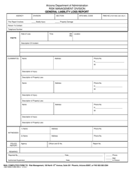 Form RM012 General Liability Loss Report - Arizona
