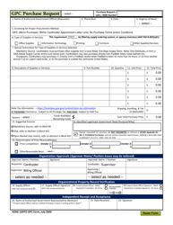 Document preview: Form AZNG USPFO GPC Gpc Purchase Request - Arizona