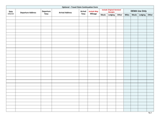 DEMA Form TNG-03 Vendor Travel Claim - Arizona, Page 2