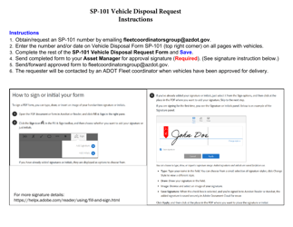 Form SP-101 Vehicle Disposal Request Form - Arizona