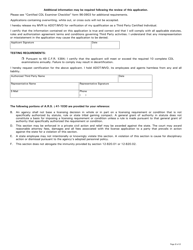 Form 96-0908 Commercial Driver License Examination Certification Application - Arizona, Page 2