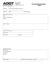 Document preview: Form 96-0515 Film Record Request - Arizona