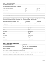 Form 96-0171 Ignition Interlock Manufacturer Application - Arizona, Page 3