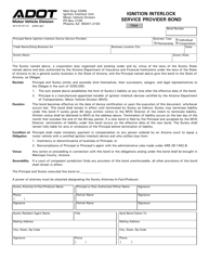 Form 96-0196 &quot;Ignition Interlock Service Provider Bond&quot; - Arizona
