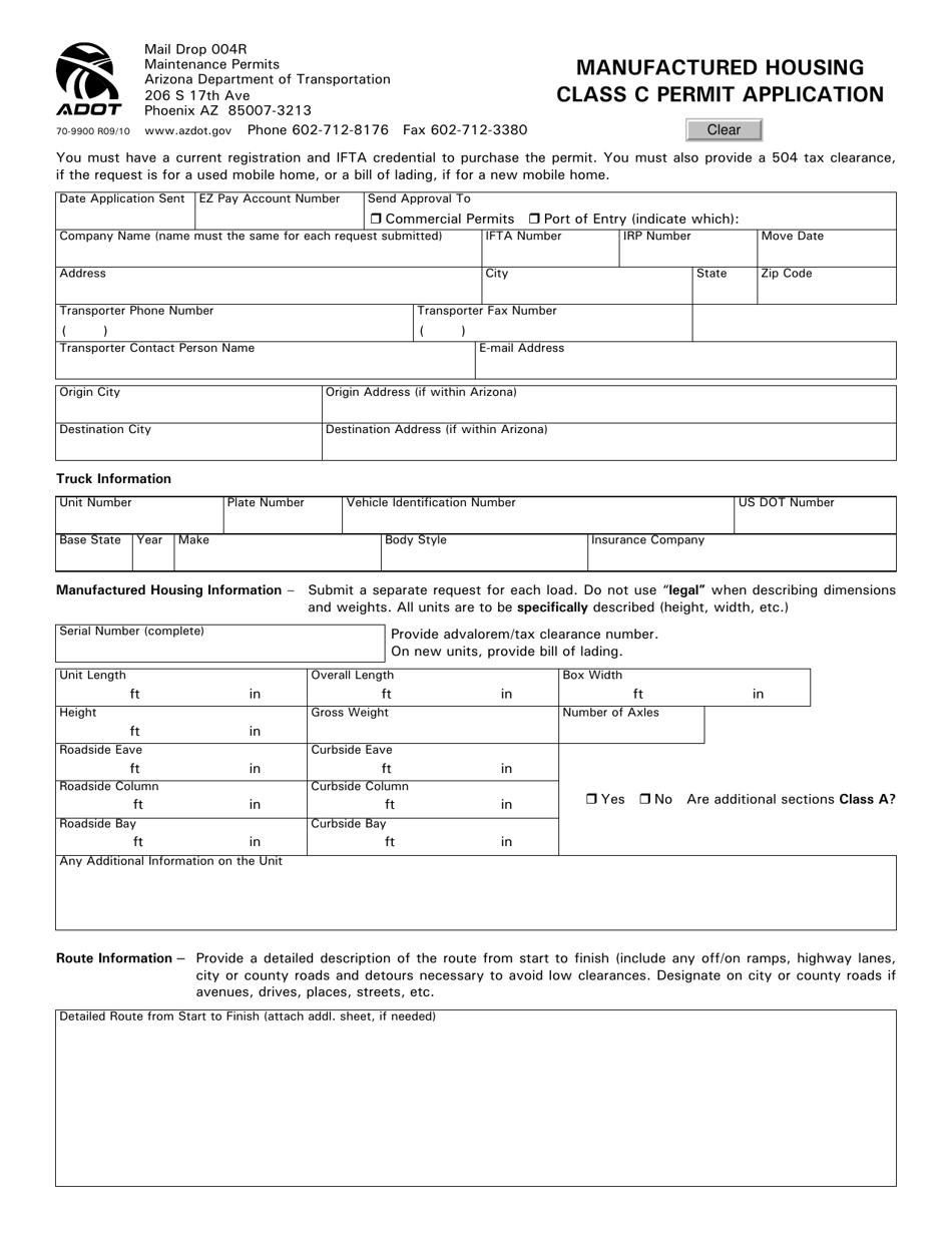 Form 70-9900 - Fill Out, Sign Online And Download Fillable Pdf, Arizona 