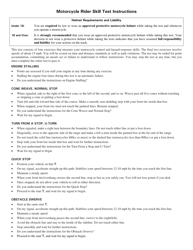 Form 40-3906 Motorcycle Rider Skill Test Scoresheet - Arizona, Page 2