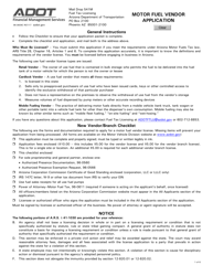 Document preview: Form 96-0609C Motor Fuel Vendor Application - Arizona