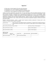 Form 96-0609C Motor Fuel Vendor Application - Arizona, Page 6
