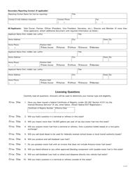 Form 96-0609B Motor Fuel Restricted Distributor Application - Arizona, Page 3