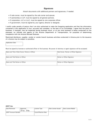 Form 96-0609B Motor Fuel Restricted Distributor Application - Arizona, Page 8