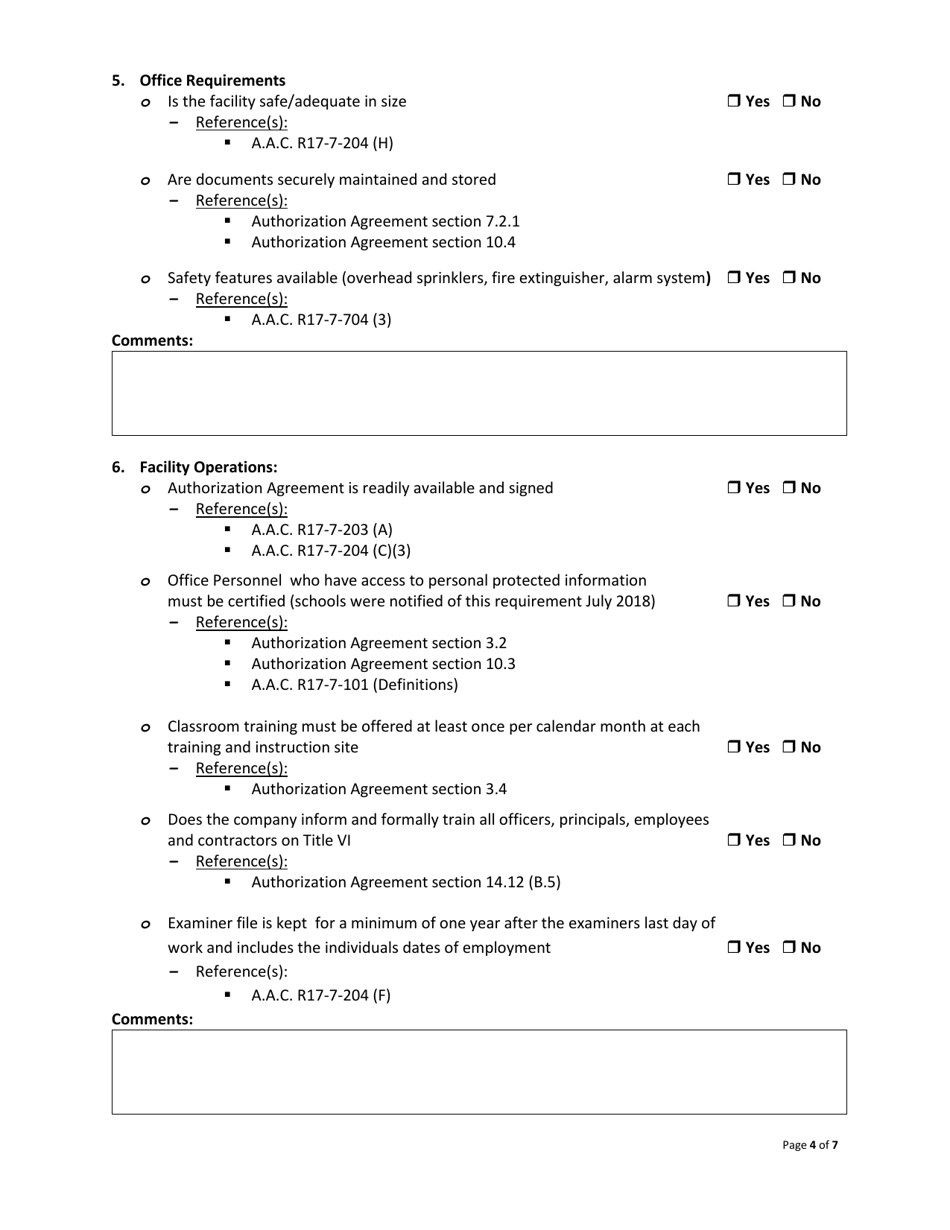 Form 34-6005 Driver License Trainingprovider (Dltp) Checklist - Mvd Compliance Program - Arizona, Page 4