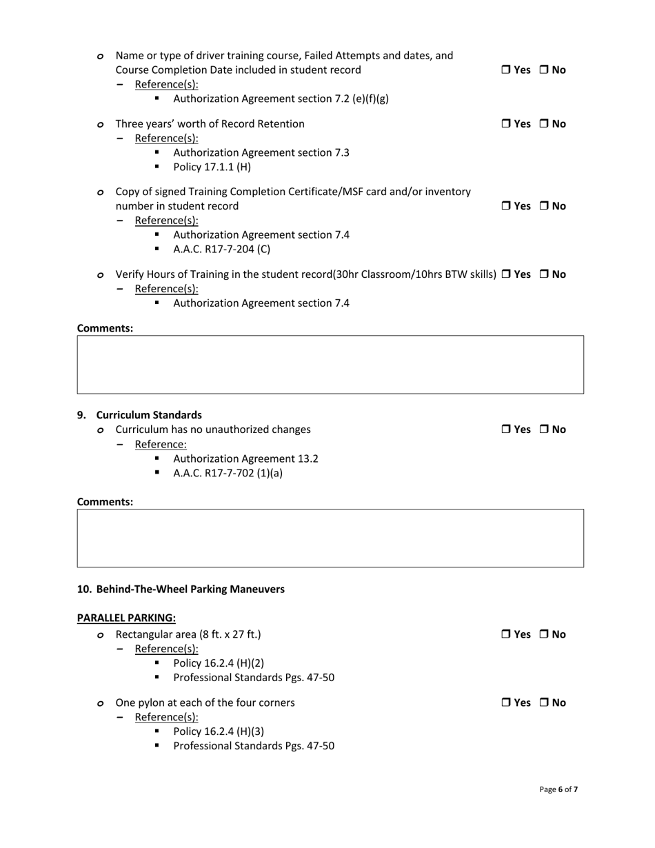 Form 34-6005 Driver License Trainingprovider (Dltp) Checklist - Mvd Compliance Program - Arizona, Page 6