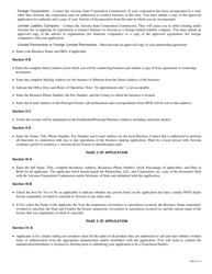 Instructions for Form 46-0408 Motor Vehicle Dealer Application - Arizona, Page 2