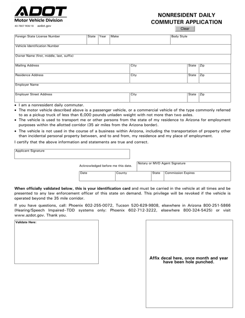 Form 40-7807  Printable Pdf