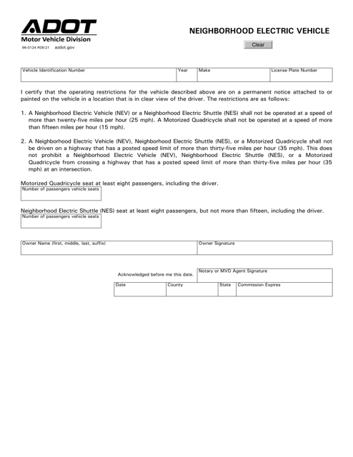 Form 96-0124  Printable Pdf