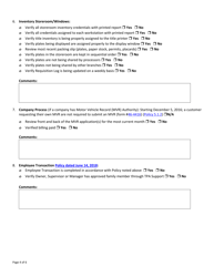 Form 34-6001 120 Day &amp; Initial T&amp;r Inspection Checklist - Mvd Compliance Program - Arizona, Page 4