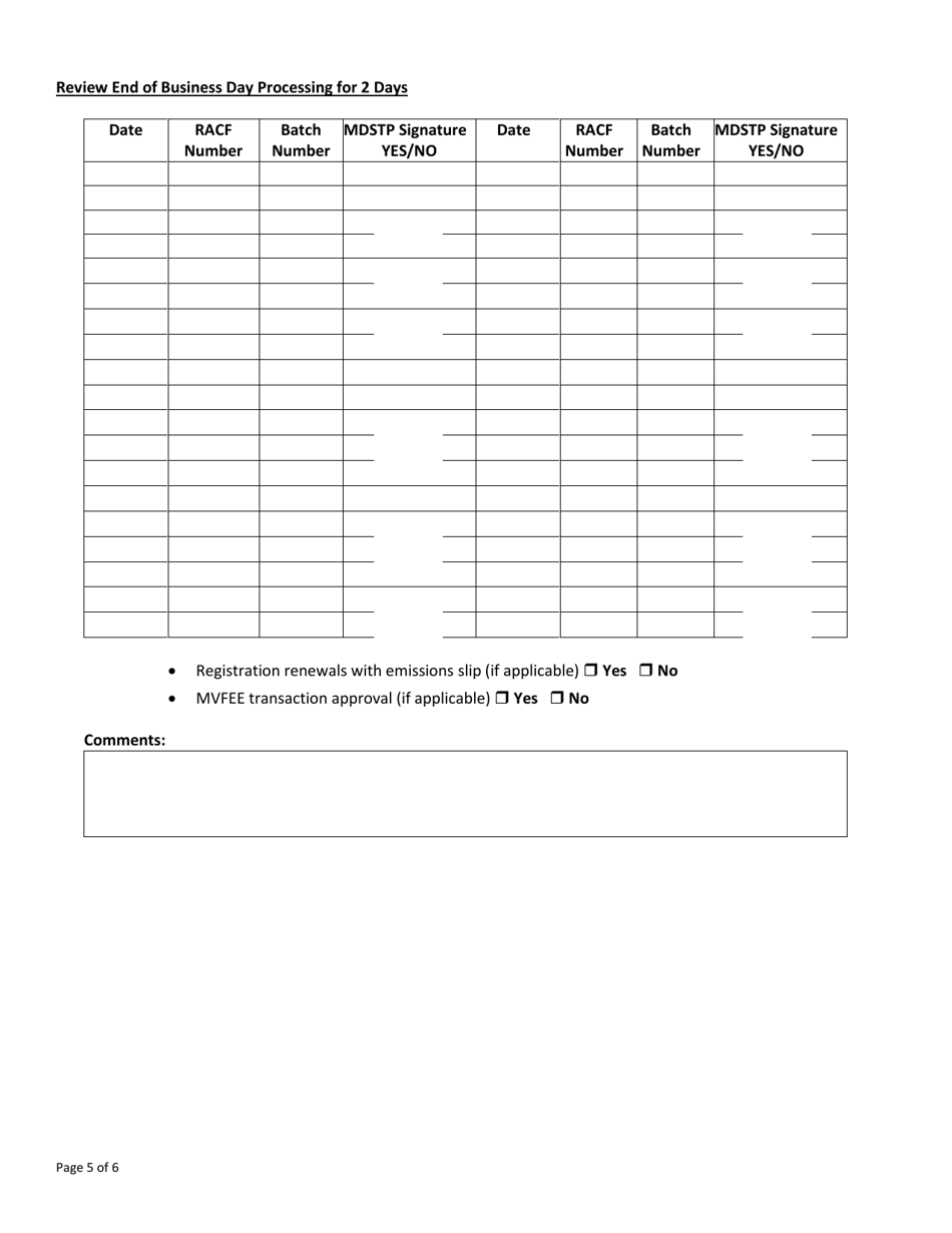 Form 34-6001 120 Day  Initial Tr Inspection Checklist - Mvd Compliance Program - Arizona, Page 5