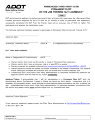 Document preview: Form 56-0110 Authorized Third Party (ATP) Permanent Fleet on-The-Job Training (Ojt) Agreement - Arizona