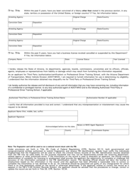 Form 46-0409 Personal History/Authorization to Release Information - Arizona, Page 2