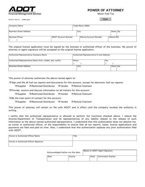 Form 96-0611  Printable Pdf
