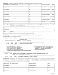 Form 96-0315 Professional Driver Training School Application - Arizona, Page 2