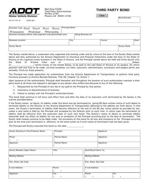 Form 96-0101  Printable Pdf