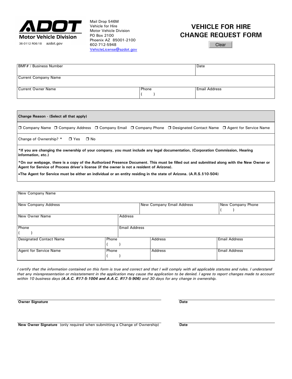 Form 36-0112 - Fill Out, Sign Online and Download Fillable PDF, Arizona ...