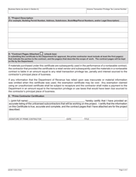 Arizona Form 5009L (ADOR11233) Contractor&#039;s Project Certificate - Arizona, Page 2