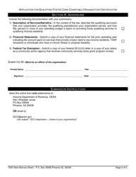 Application for Qualifying Foster Care Charitable Organization Certification - Arizona, Page 4