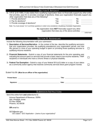 Application for Qualifying Charitable Organization Certification - Arizona, Page 3