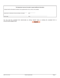 Form ADOR11370 Vendor Questionnaire - Arizona, Page 2