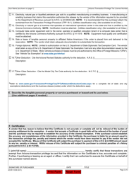 Arizona Form 5000 (ADOR10308) Transaction Privilege Tax Exemption Certificate - Arizona, Page 2
