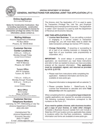 Form JT-1 (ADOR10196) Arizona Joint Tax Application - Arizona, Page 5
