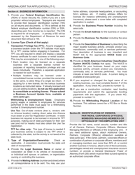 Form JT-1 (ADOR10196) Arizona Joint Tax Application - Arizona, Page 6