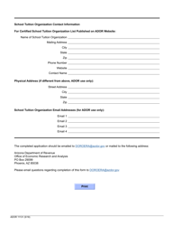 Form ADOR11131 School Tuition Organization Application for Certification to Receive Corporate Donations - Arizona, Page 3