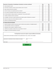 Form ADOR10894 Nexus Unit Questionnaire Regarding Activities in Arizona - Arizona, Page 3