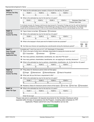 Form ADOR11158 Voluntary Disclosure Application - Arizona, Page 2