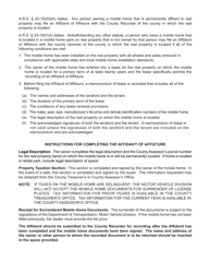 Form DOR82528 Affidavit of Affixture - Arizona, Page 2
