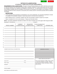 Form DOR82136 Notice of Classification of Partially Completed or Vacant Improvements - Arizona