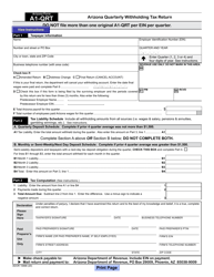 Arizona Form A1-QRT (ADOR10888) &quot;Arizona Quarterly Withholding Tax Return&quot; - Arizona