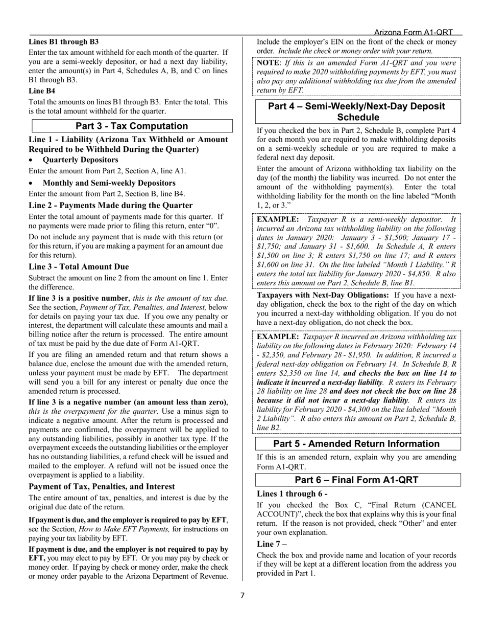 Arizona Form A1-QRT (ADOR10888) Arizona Quarterly Withholding Tax Return - Arizona, Page 9