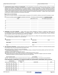 Arizona Form 285 (ADOR10952) General Disclosure/Representation Authorization Form - Arizona, Page 2