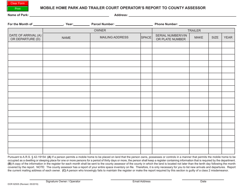 Form DOR82505 - Fill Out, Sign Online and Download Fillable PDF ...