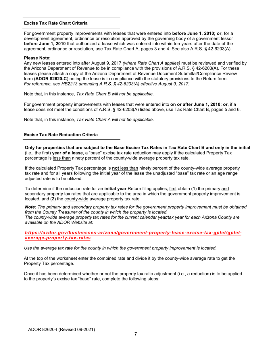 Instructions for Form ADOR82620 Government Property Lease Excise Tax (Gplet) Return Form - Arizona, Page 7