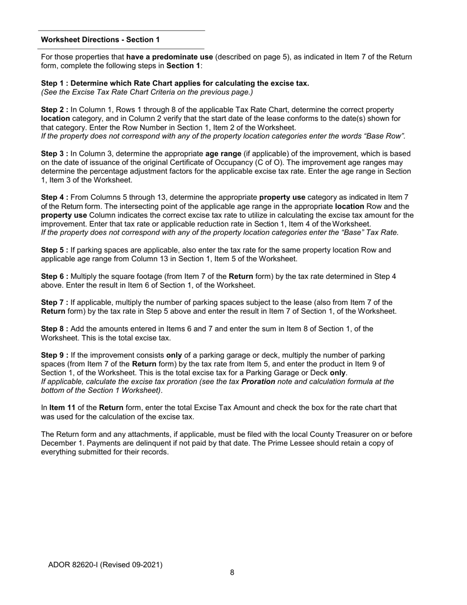 Instructions for Form ADOR82620 Government Property Lease Excise Tax (Gplet) Return Form - Arizona, Page 8