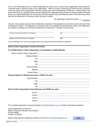 Form ADOR11137 School Tuition Organization Application for Certification to Receive Individual Donations - Arizona, Page 3