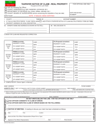 Form DOR82179B Taxpayer Notice of Claim - Real Property - Arizona, Page 2